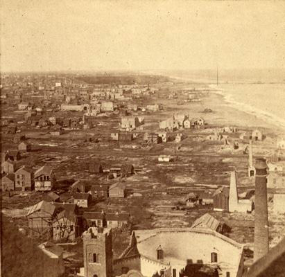 View of Chicago Fire devastation from the Chicago Water Tower